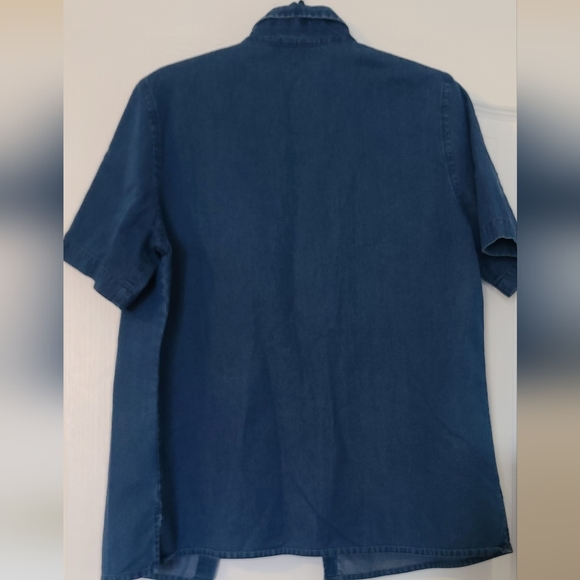 Chambray denim short sleeve shirt - Picture 6 of 12